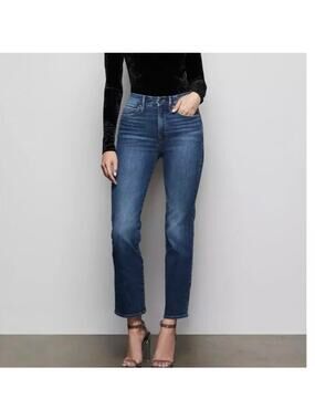Good Amercan Straight leg cropped ankle stretch jeans dark wash size 8/29